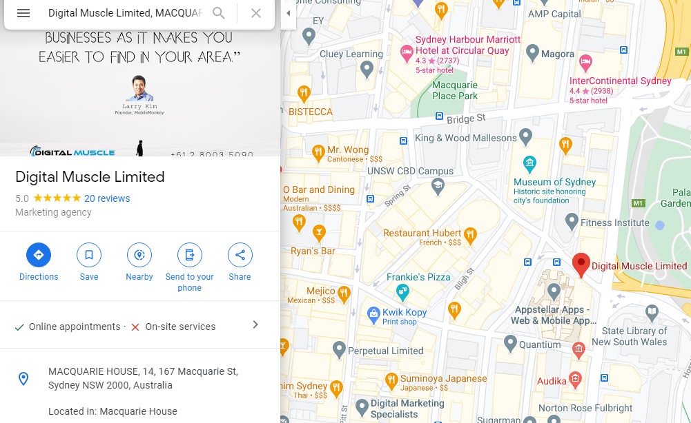 Digital Muscle Google My Business page